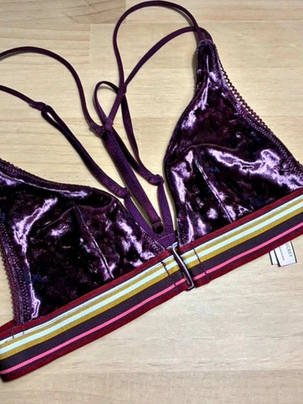 Victoria's Secret Purple Velvet Strappy Bralette XS